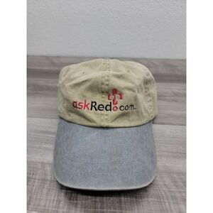 Vintage ASK RED .COM  Buckle Strapback Cap Adams Khaki Hat NWT